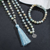Collier Mala en Amazonite + Bracelet Offert